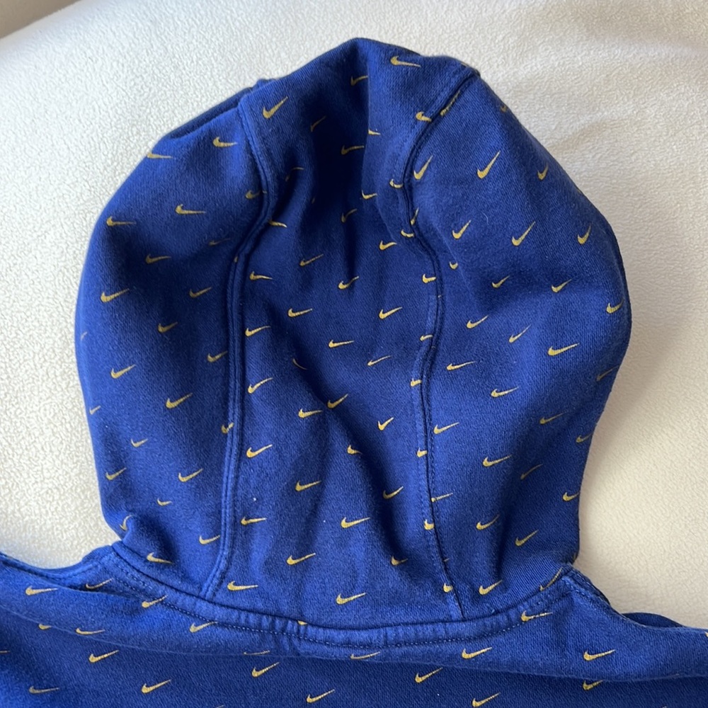 Nike All Over Swoosh Printed Pullover Hoodie Blue Size Medium - Picture 8 of 12